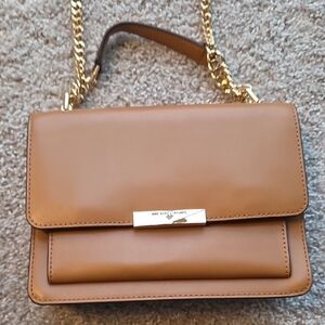 Michael Kors Caramel Leather Shoulder Bag with Gold Chain